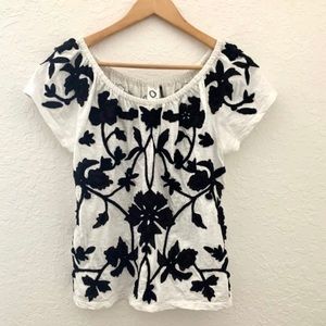 Anthro Akemi Embroidered Top
